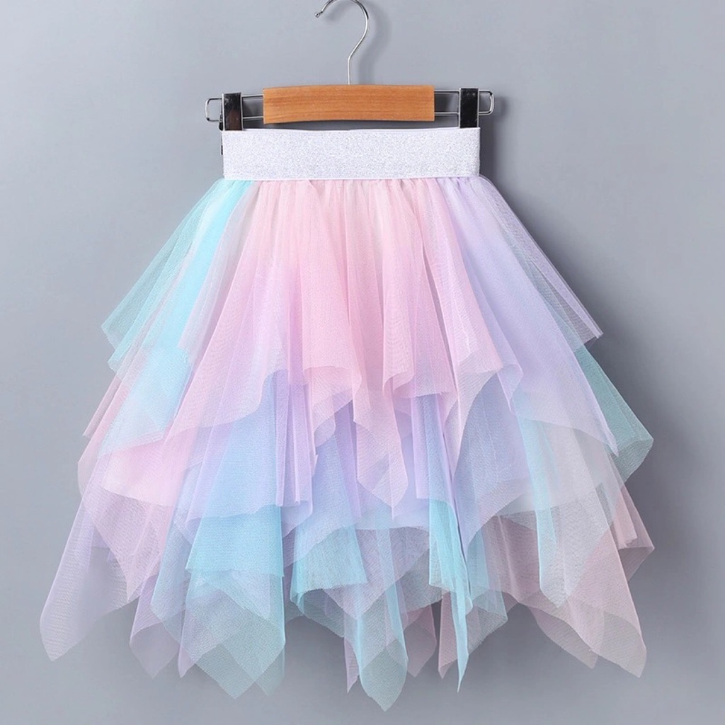 Set áo thun mềm in hình nàng tiên cá + chân váy nhiều màu sắc cho bé gái 2-8 tuổi