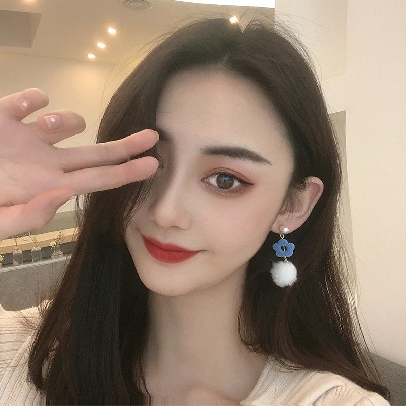 Bông tai bạc S925 họa tiết sắc tương phản thời trang nữ F903