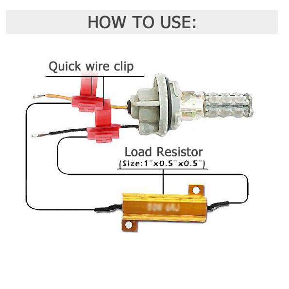 Bộ 2 Điện Trở Giải Mã Đèn Led 12v 50w Canbus Free Top1156 Ba15S Bau15S P21W 1056 Py21W 7443 W21W 7440 P21 / 5w 1157 P21W Cho Xe Hơi