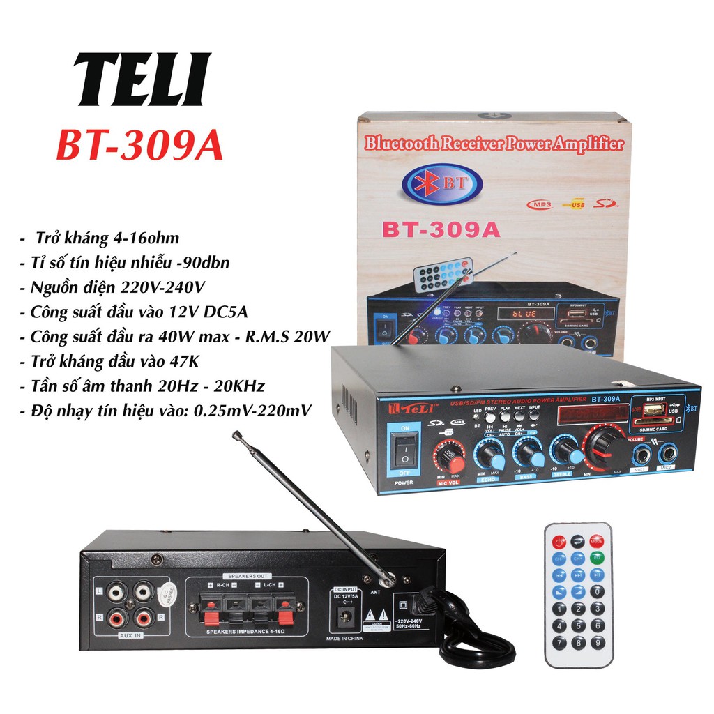 AMPLY MINI KARAOKE BLUETOOTH TELI BT-309A NGUỒN AC / DC
