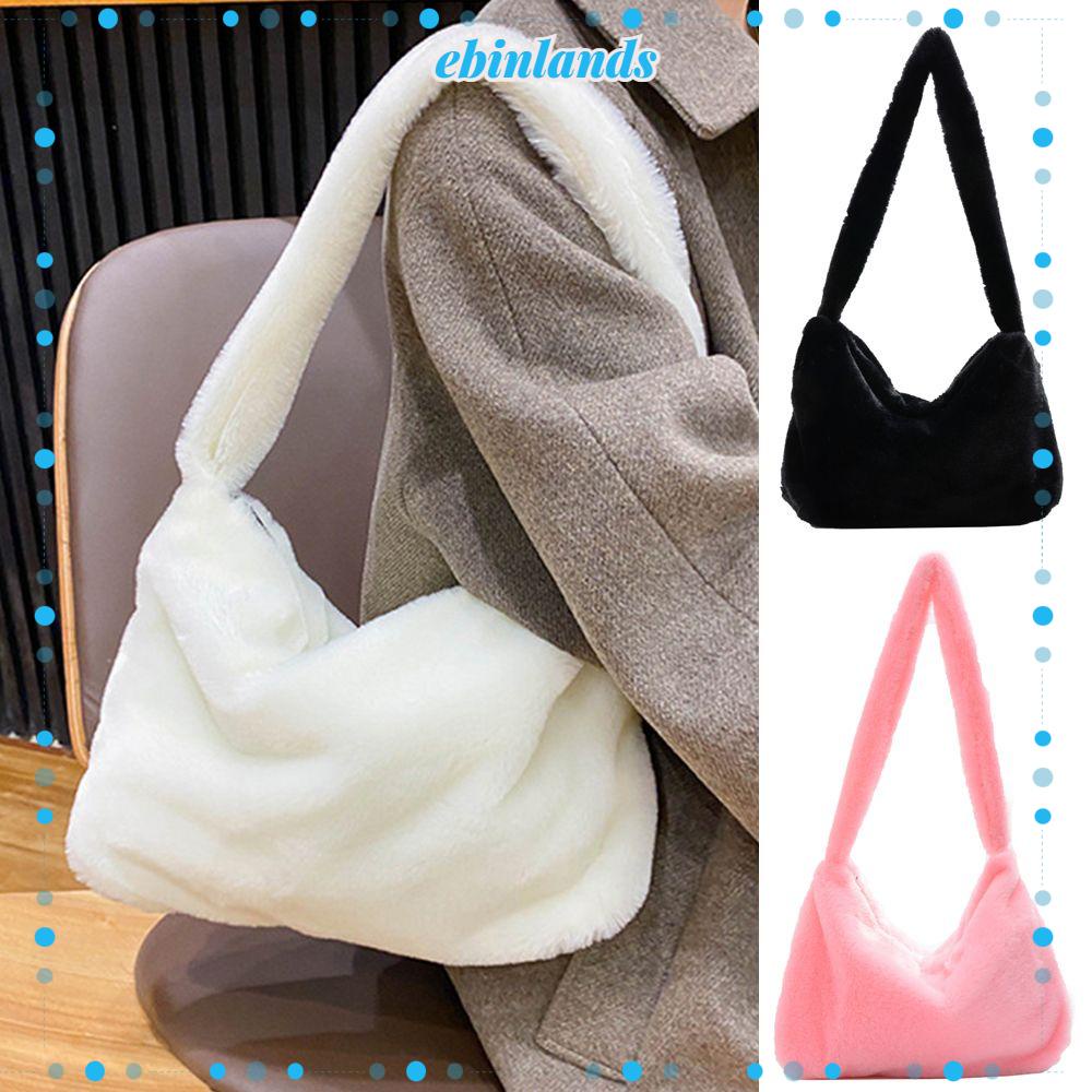 Túi Đeo Vai Bằng Lông Xù Sức Chứa Lớn Phong Cách Châu Âu