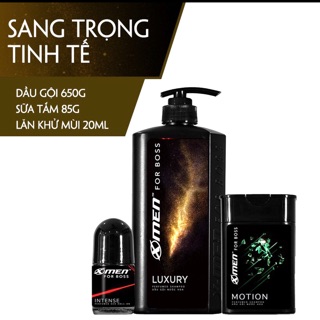 Bộ quà tặng du lịch Dầu Gội X-Men For Boss Luxury 650g+Tặng Sữa Tắm 85g + Lăn Khử Mùi 20ml