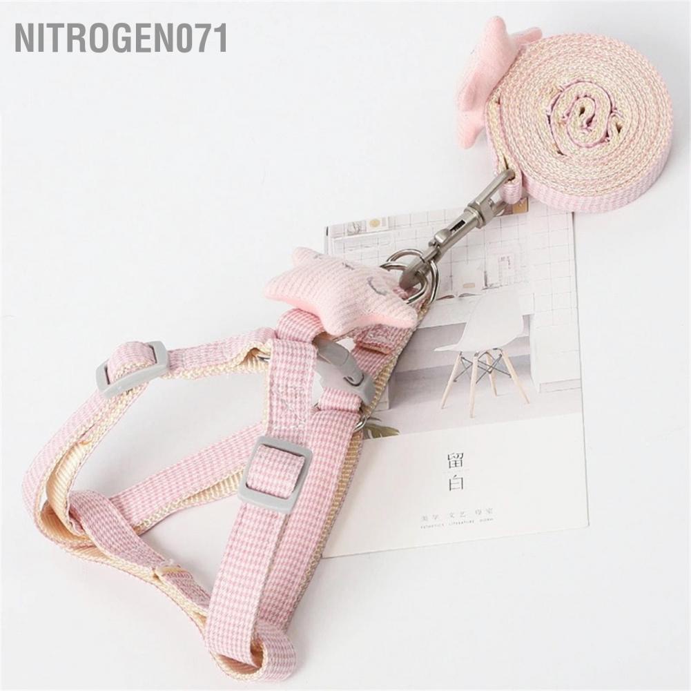 Nitrogen071 Dây buộc cho chó có thể điều chỉnh thoải mái Tay cầm an toàn thú cưng Vest với dây kéo để mèo đi dạo