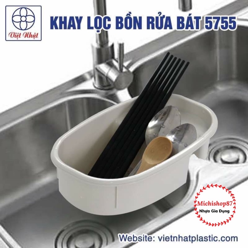 Khay Lọc Thức Ăn Kẹp Bồn Rửa Bát Tiện Lợi, Rổ Lọc Rác Kèm Để Đồ Đa Năng Nhà Bếp