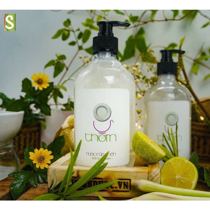 [CHÍNH HÃNG-  500ML] Nước Rửa Chén Bát Hữu Cơ 8 Thơm Sinh Dược - KHÔNG HÓA CHẤT, SẠCH, AN TOÀN, THÂN THIỆN MÔI TRƯỜNG