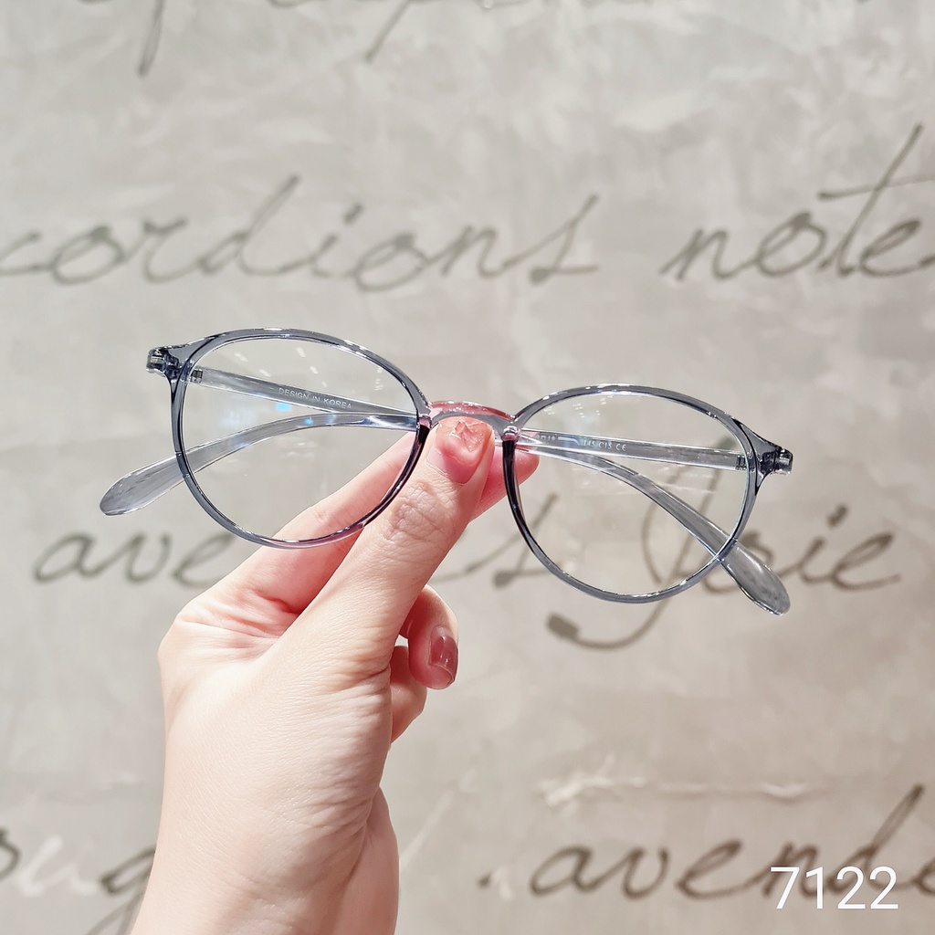 Kính mắt tròn nhỏ nữ LILYEYEWEAR chất liệu nhựa dẻo giả cận màu sắc thời trang 7122