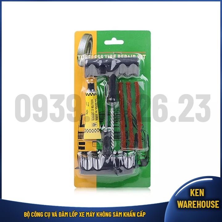 Bộ công cụ vá lốp xe máy không săm khẩn cấp, vá đâm nhanh chóng tiện lợi dễ thao tác - KEN warehouse