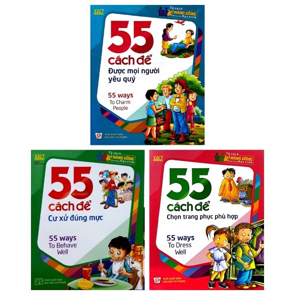 Sách- Combo 55 Cách Để Cư Xử Đúng Mực + 55 Cách Để Chọn Trang Phục Phù Hợp +55 Cách Để Được Mọi Người Yêu Quý ( 3 cuốn)