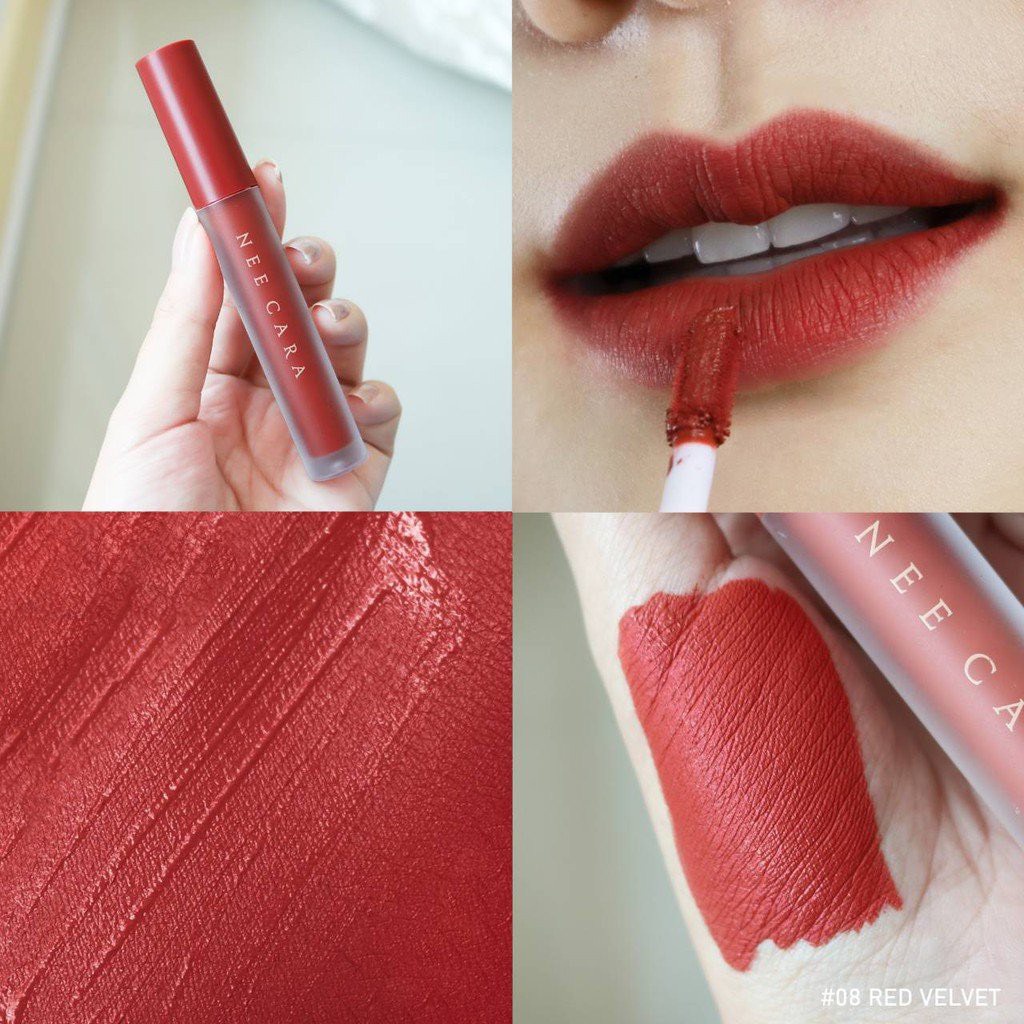 Son Kem Nhung Lì Nee Cara Velvet Matte Lip Glaze NA1961 Màu 08 [Thái Lan-Siêu Lì ]