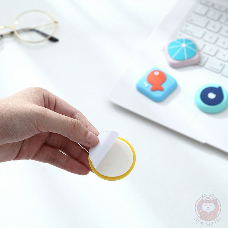 [Có thể mua 10] Miếng dán chống va đập bằng silicon hình sticker siêu cute