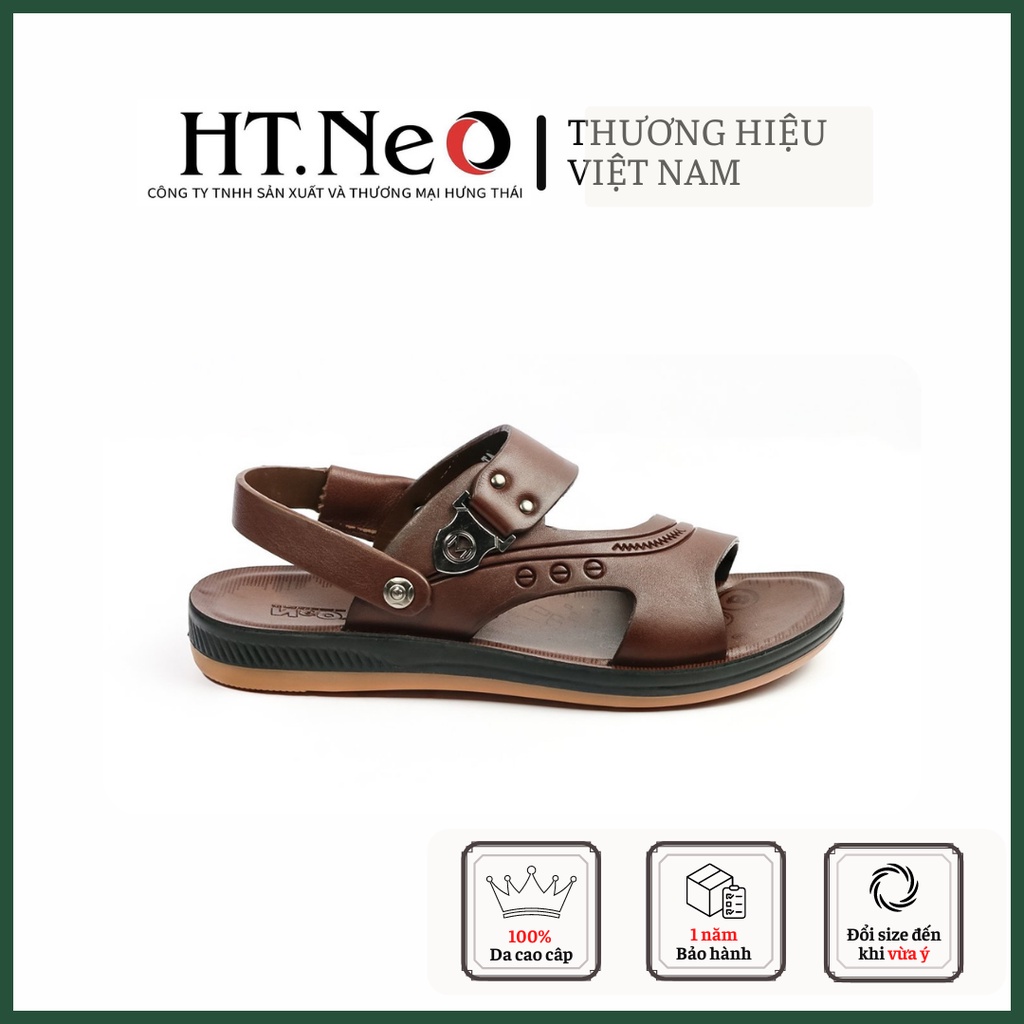 Sandal nam đế cao - dép sandal da nam HT.NEO  kiểu dáng đơn giản, màu sắc nhã nhặn, đi rất mềm SD70