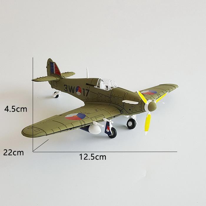 Mô hình quân sự Máy bay tiêm kích Hawker Hurricane không quân Hoàng gia Anh 1936, đồ chơi lắp ráp 4D tỷ lệ 1:48