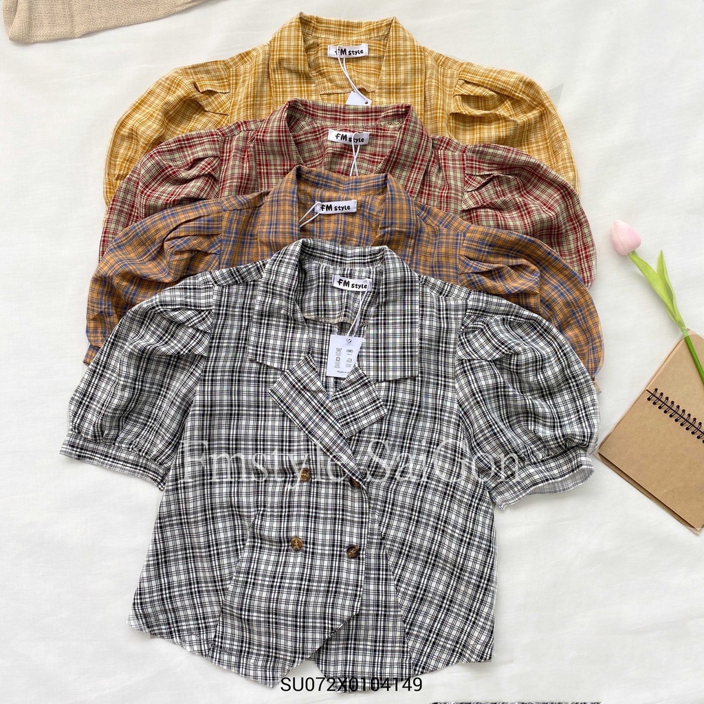 Áo sơ mi tay phồng cổ vest 4 nút vạt kiểu ulzzang thời trang nữ Fmstyle Saigon 21SU072X0104 | BigBuy360 - bigbuy360.vn