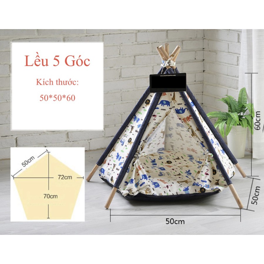Lều vải/ nhà cho chó mèo có bảng tên, nệm ngủ cực mát, êm ái, rộng rãi