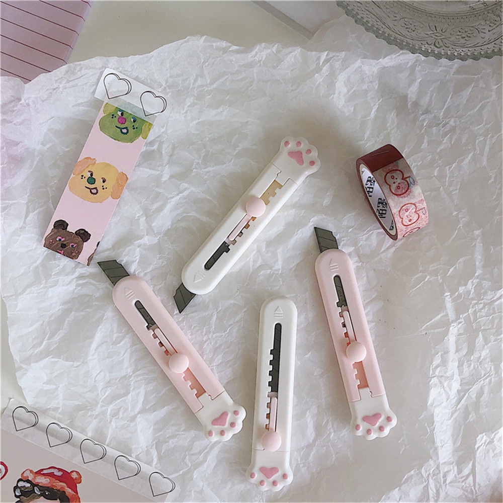 Dao cắt giấy mini hình móng vuốt mèo hoạt hình xinh xắn