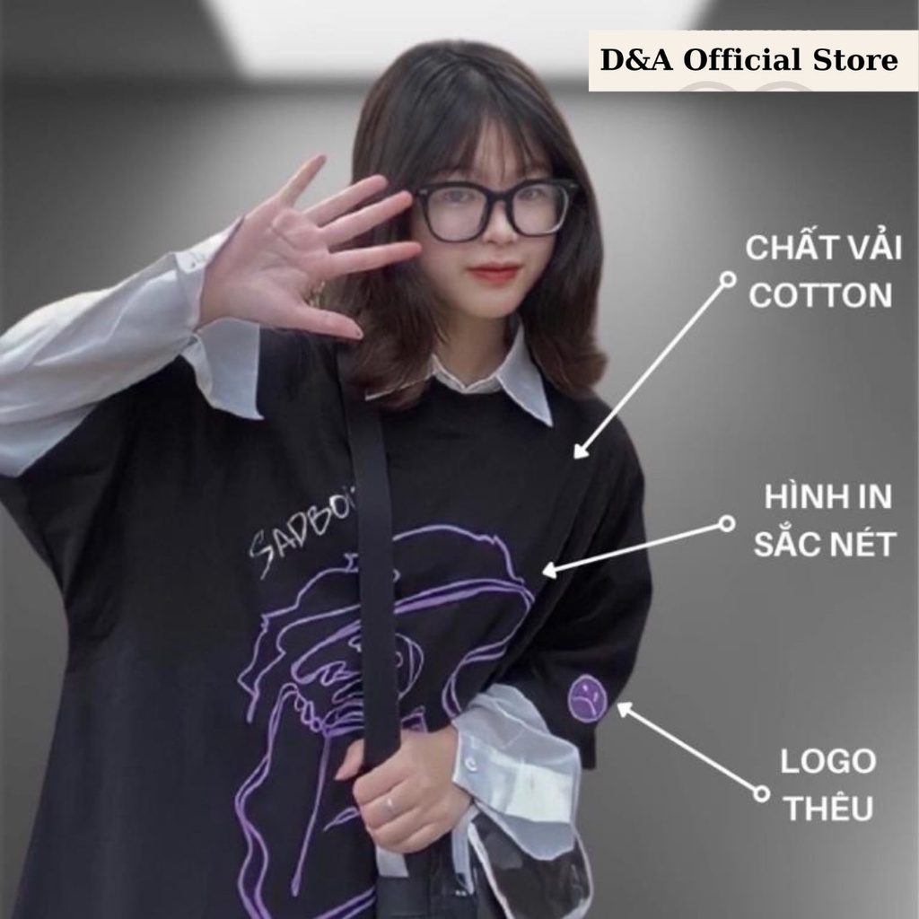 Áo thun tay lỡ Unisex Sadboiz Story form rộng vải cotton co dãn - áo phông nam nữ Sad Story phong cách Ulzzang - Duy Anh