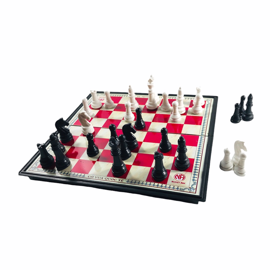Bộ cờ vua nam châm gấp gọn 3 kích cỡ tiêu chuẩn thi đấu, nhựa ABS bền đẹp nam châm bám mặt bàn tốt