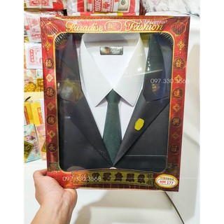 Bộ vest complet nam kèm áo sơ mi cravat, quần áo giấy vàng mã đóng hộp loại đẹp - VM28 [Shop Vàng Mã Cao Cấp]