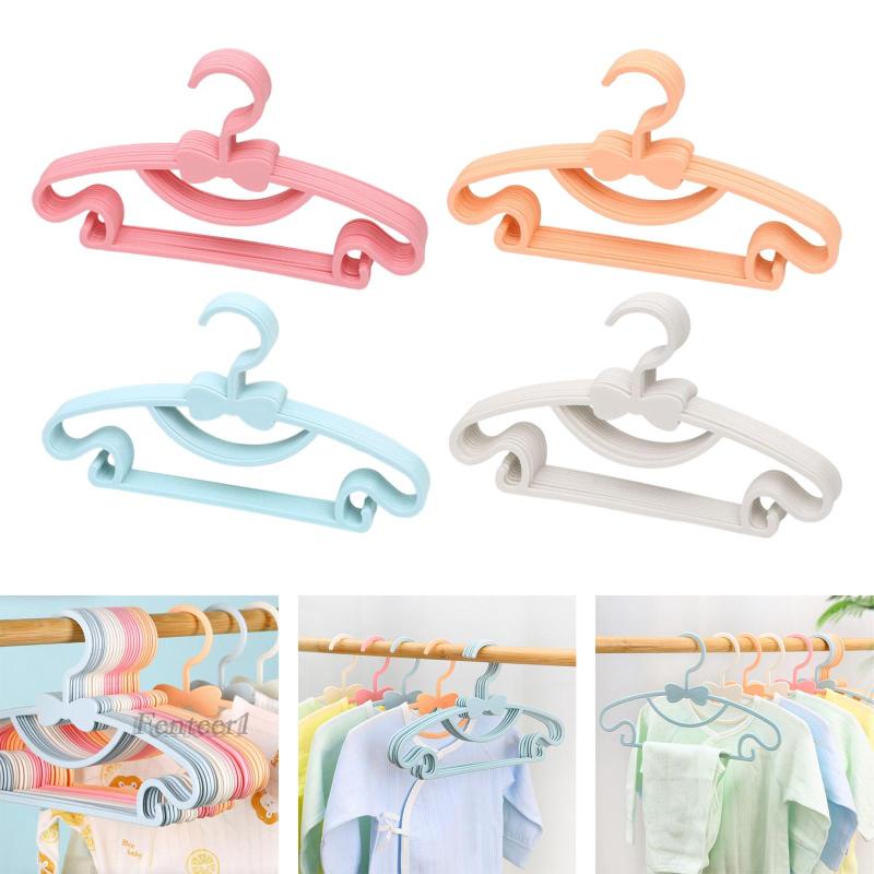 1 [Fenteer] 10 Móc Phơi Quần Áo, Áo Khoác, Váy Cho Phòng Trẻ Em