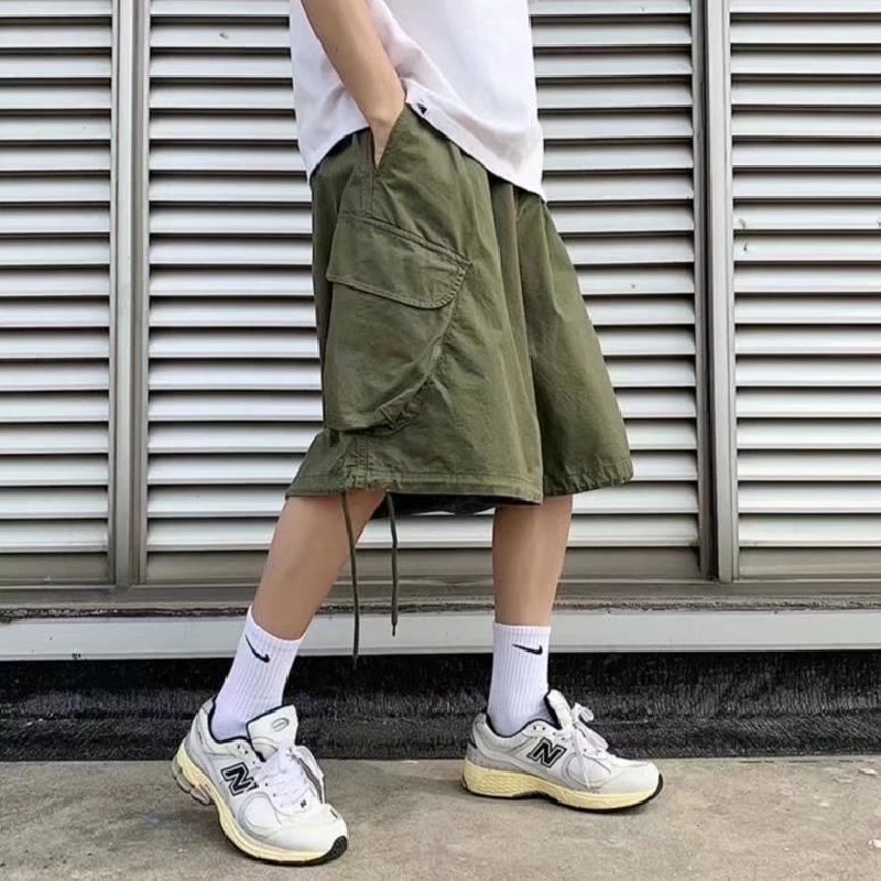 Quần ngắn ống rộng Nhiều Túi Thời Trang Phong Cách Nhật Bản Cho Nam Size M-4XL