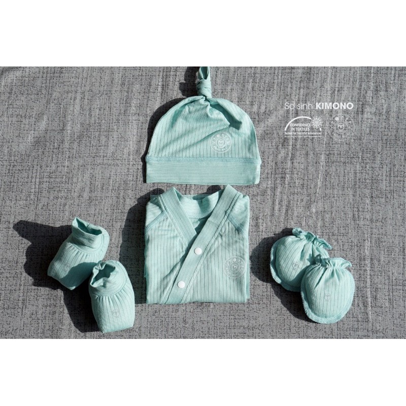 Bộ quần áo sơ sinh kimono hãng Hrnee chất liệu Modal gồm quần và áo  0-3M