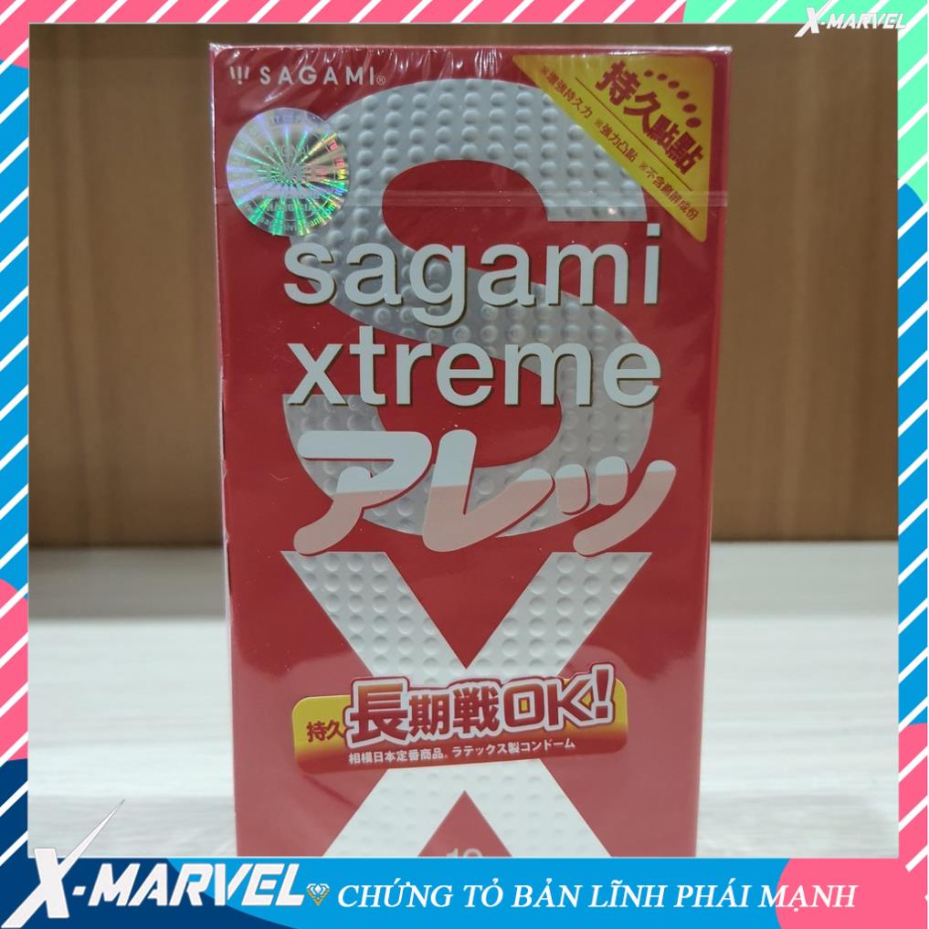 Bao cao su Sagami Xtreme Feel Long – Hộp 10 chiếc, có gai tăng khoái cảm, kéo dài thời gian quan hệ /điều hòa niềm vui