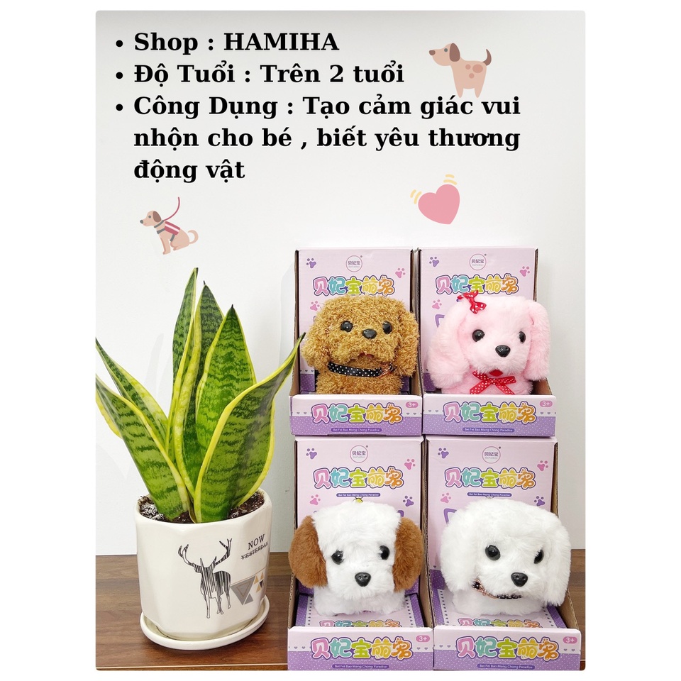 Đồ Chơi Chó Cún Con Biết Sủa Quẫy Đuôi Phát Nhạc Thông Minh Tự Động Đa Năng Cho Bé Hamiha-ĐC33