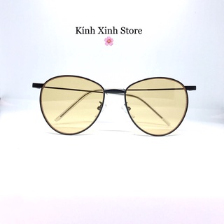 Kính râm, Kính mát Mắt tròn vàng gọng kim loại sành điệu