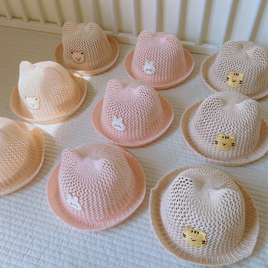 Mũ tai gấu lưới thêu xuất Hàn siêu mát, siêu thoáng, siêu cute cho bé