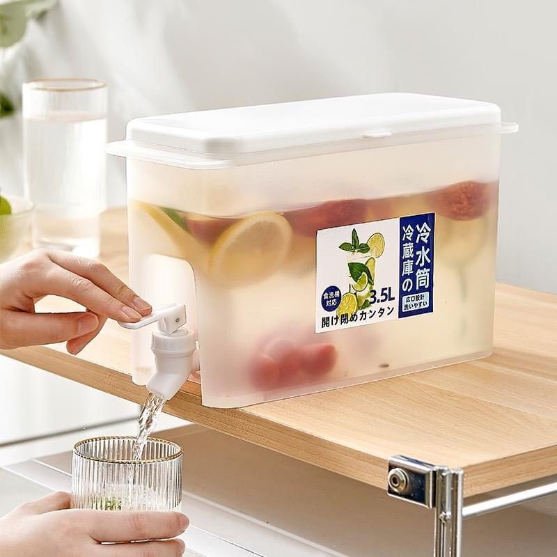 Bình Đựng Nước 3.5L Để Tủ Lạnh Tiện Lợi ,Bình Nước 3500ml Có Vòi Rót Cao Cấp Hàng VIỆT NHẬT