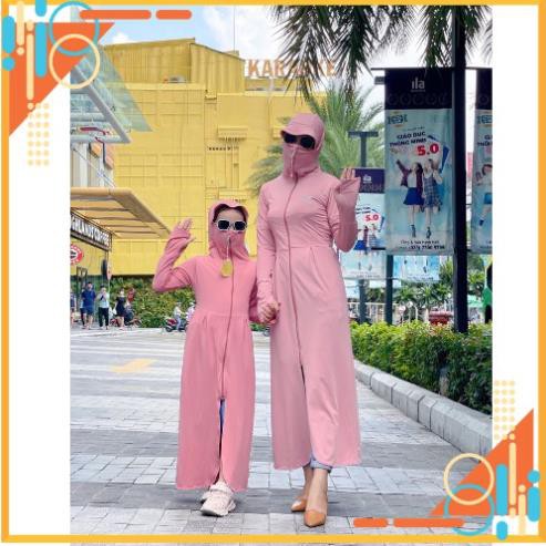 Combo áo chống nắng toàn thân mẹ và bé vải thông hơi siêu mát - Chống tia UV-Vải kim cương siêu mát