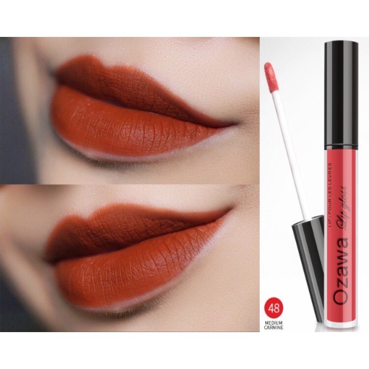 Son kem lì ozawa Lip gloss Nhật Bản, màu đỏ đất