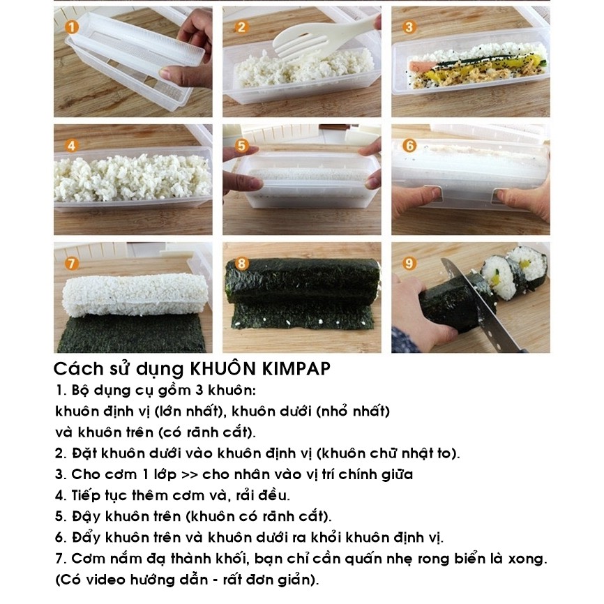 [Loại tốt] Khuôn làm sushi, kimpap, cơm nắm tiện lợi (nhiều mẫu)