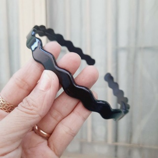 (sale trầy)Bờm cài tóc bản dợn đen bóng/đen nhám (bản 1cm)