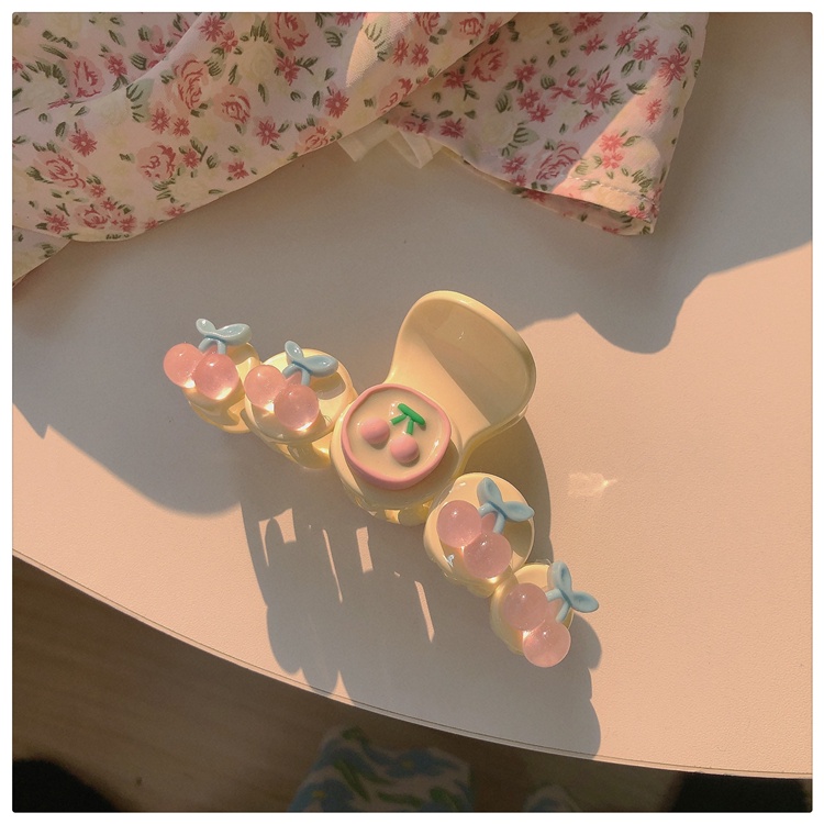 Kẹp Tóc Hình Cá Mập Màu Hồng/Trắng/Kem Phong Cách Ngọt Ngào