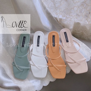 DÉP LÊ NỮ LOVIIECORNER - DÉP NỮ THỜI TRANG  - DÉP ĐẾ BỆT XỎ NGÓN DÂY MẢNH - DÉP ĐI BIỂN QUAI NGANG D210715