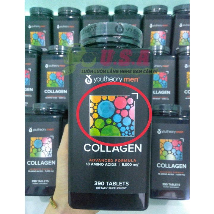 Collagen Men Youtheory 390 Viên Dành Cho Nam Giới - Bổ Sung Protein, Đẹp Da,...