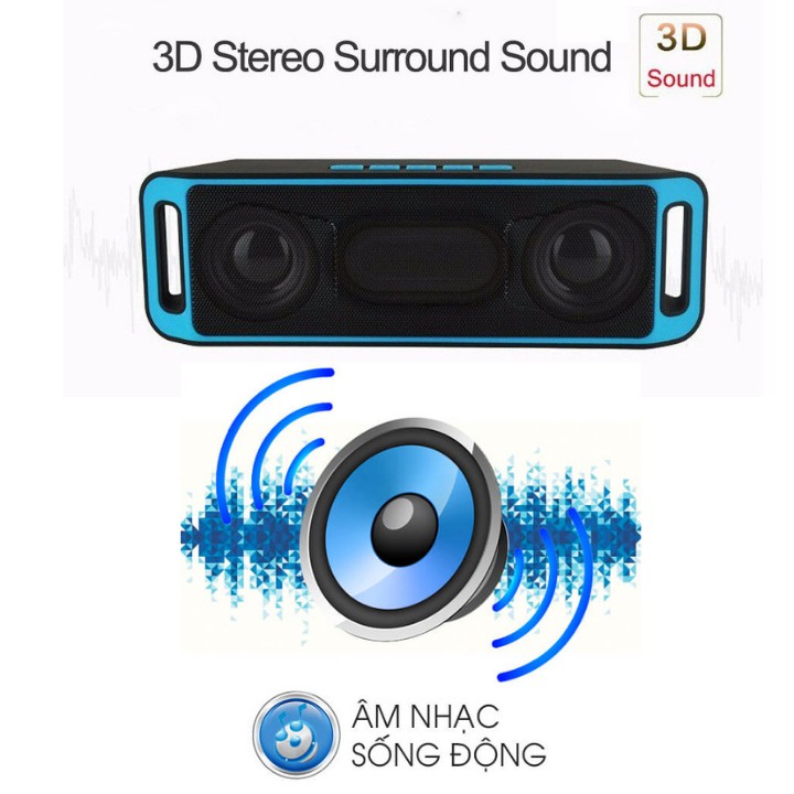 Loa bluetooth S208 , Âm thanh 3D , bass siêu khủng , kết nối bluetooth 4.0 , Bảo hành chính hãng 1 năm