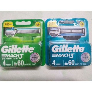 Hộp 4 lưỡi dao cạo râu Gillette Mach3 Sensitive ( mẫu mới )