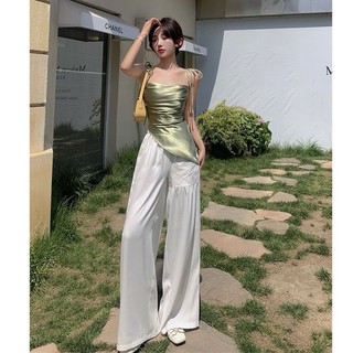 (Order) Áo lụa 2s cột dây nơ vạt chéo xanh cốm