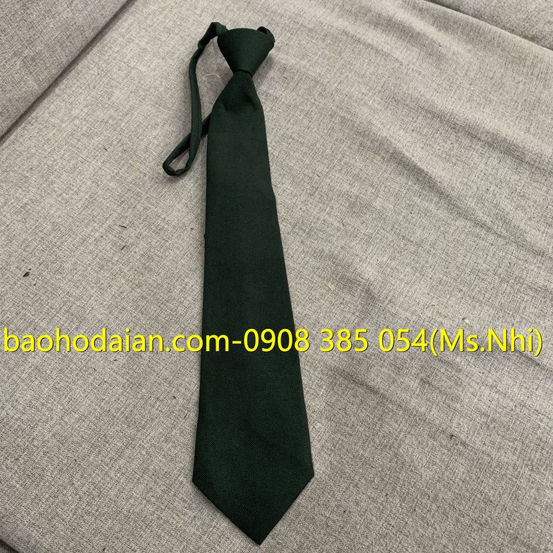 Cà vạt dây rút màu xanh rêu vải cát mềm đẹp