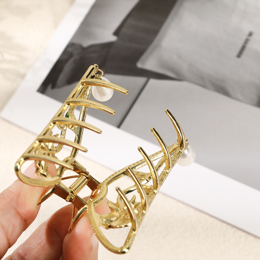 Kẹp Tóc Kim Loại Hình Hoa Hồng Đính Ngọc Trai Phong Cách Retro Hàn Quốc