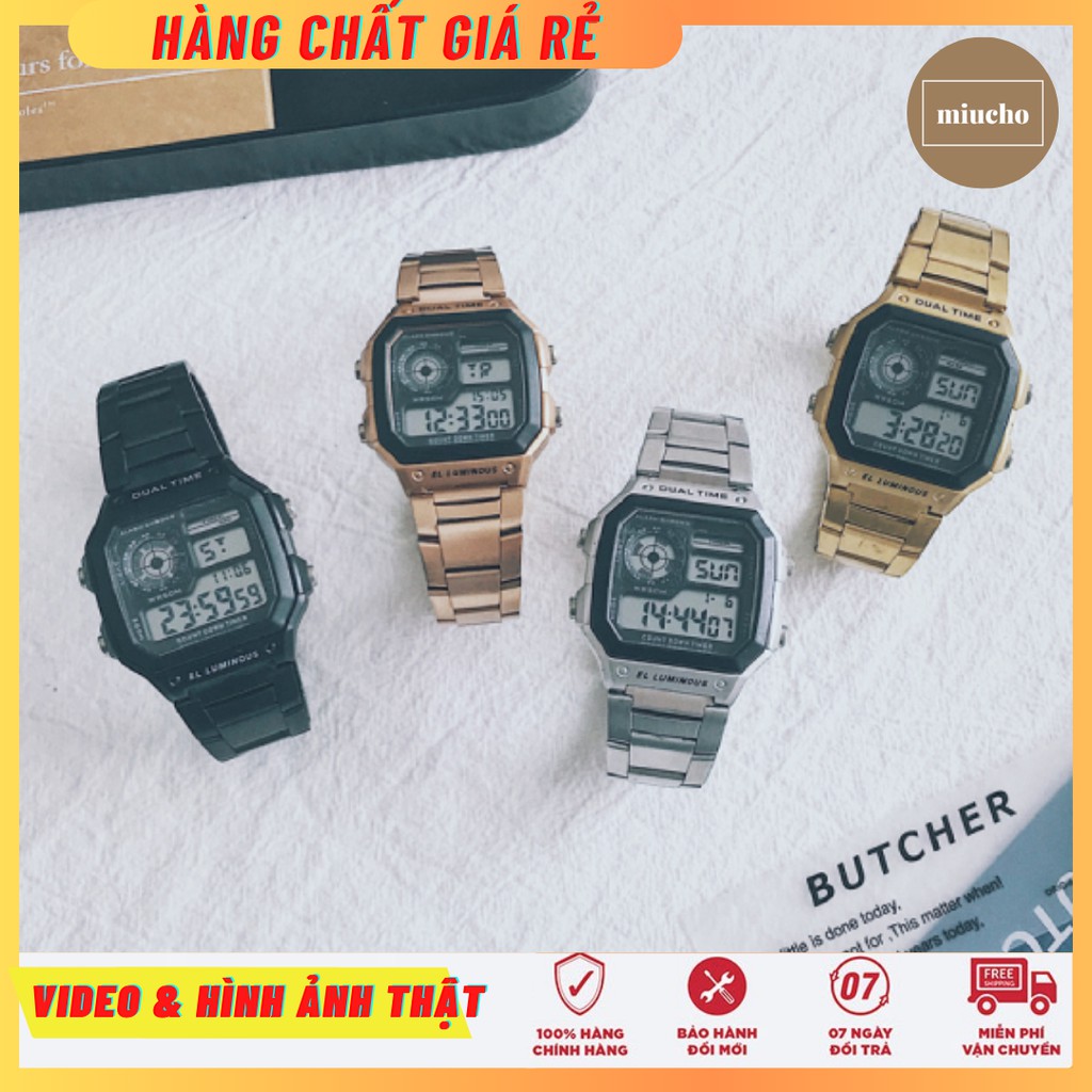 [Mã FAMAYFA2 giảm 10K đơn 50K] Đồng hồ nam điện tử dây thép chống nước DH119 Miucho