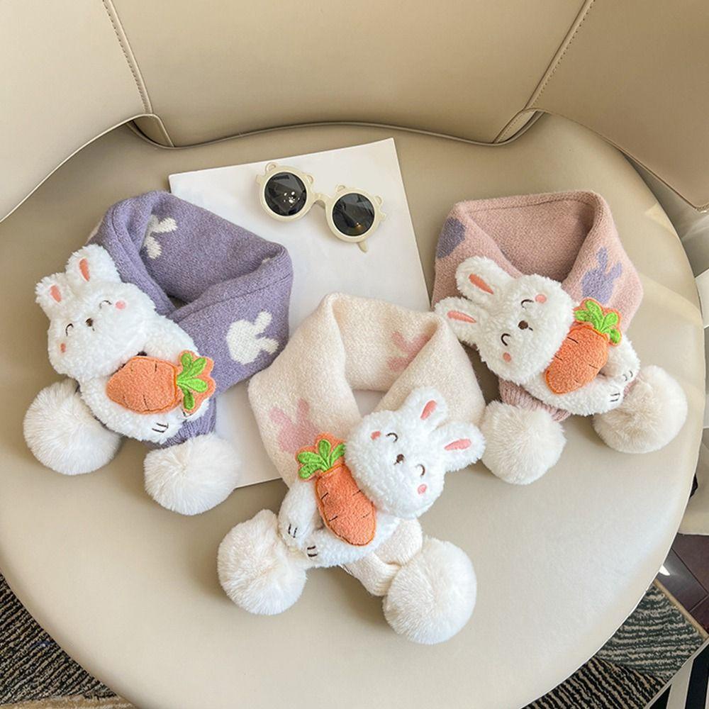 Khăn Choàng Cổ Bằng Nhung Chống Gió Hình Thỏ Cho Bé