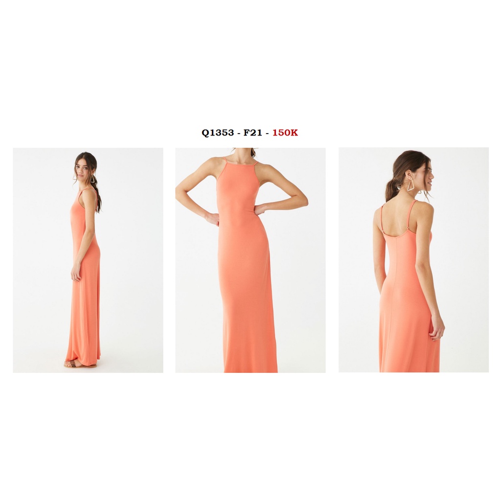 Q1353 - Đầm maxi F21 2 dây trơn