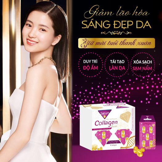 Viên serum dưỡng da Collagen Fresh giúp cấp ẩm và làm sáng da hỗ trợ đẹp da giảm thâm sạm nám nếp nhăn chống lão hóa da | BigBuy360 - bigbuy360.vn