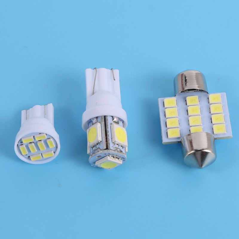 Set 11 Bóng Đèn LED Ánh Sáng Trắng T10 &amp; 31mm Đa Dụng Chất Lượng Cao Dành Cho Ô Tô