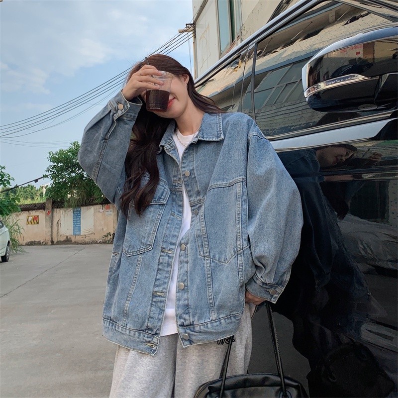 Áo Khoác Denim Dáng Rộng Đa Năng Thời Trang Mùa Thu Hàn Quốc Mới