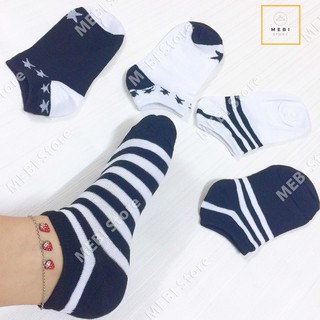 (Ảnh thật 100%) Set 5 đôi tất - vớ đen trắng cá tính cho cả nam và nữ