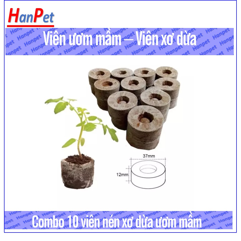 HCM- Bộ 10 Viên nén xơ dừa để ươm hạt và kích thích nảy mầm